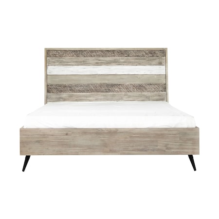 Armen Living Bridges King Platform Bed in Two Tone Acacia Wood LCBRBDGRKG